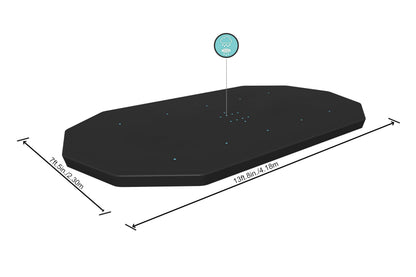 BESTWAY Cobertor de Invierno Ovalado 427x230 cm para Piscinas Ovaladas de 427x250 cm Negro