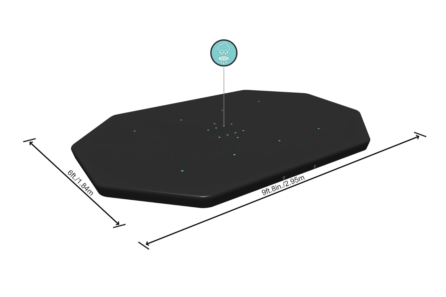 BESTWAY Cobertor de Invierno Ovalado 305x184 cm para Piscinas Ovaladas de 305x200 cm Negro