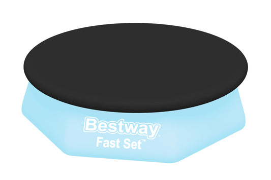 BESTWAY Cobertor de Invierno Redondo Ø240 cm de PVC para Piscinas Negro