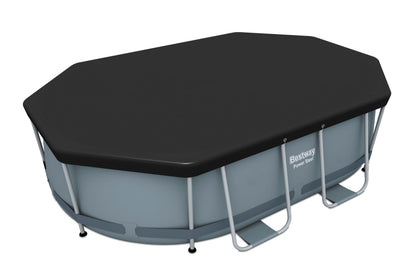 BESTWAY Cobertor de Invierno Ovalado 305x184 cm para Piscinas Ovaladas de 305x200 cm Negro
