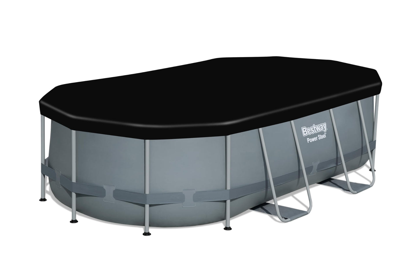 BESTWAY Cobertor de Invierno Ovalado 427x230 cm para Piscinas Ovaladas de 427x250 cm Negro