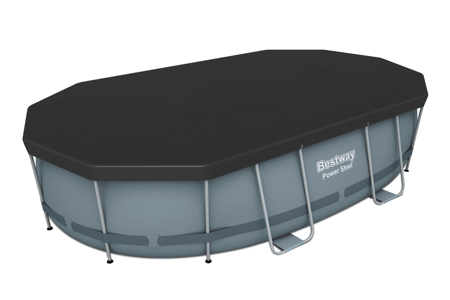 BESTWAY Cobertor de Invierno Ovalado 427x230 cm para Piscinas Ovaladas de 427x250 cm Negro