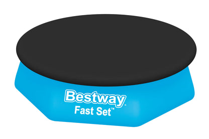 BESTWAY Cobertor de Invierno Redondo Ø240 cm de PVC para Piscinas Negro