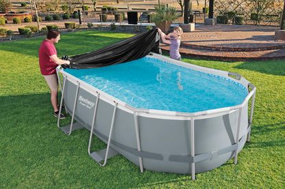 BESTWAY Cobertor de Invierno Ovalado 427x230 cm para Piscinas Ovaladas de 427x250 cm Negro