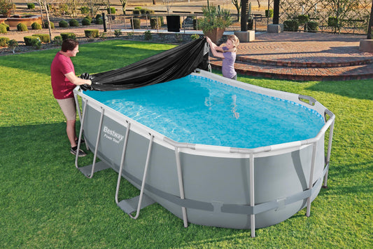 BESTWAY Cobertor de Invierno Ovalado 427x230 cm para Piscinas Ovaladas de 427x250 cm Negro
